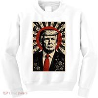 Donald Trump Rising Sun Power Cherry Blossom Propaganda Kids Sweatshirt thumb 0