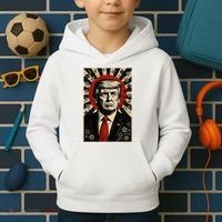 Donald Trump Rising Sun Power Cherry Blossom Propaganda Kids Hoodie thumb 2
