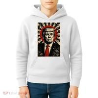 Donald Trump Rising Sun Power Cherry Blossom Propaganda Kids Hoodie thumb 4