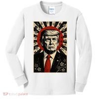 Donald Trump Rising Sun Power Cherry Blossom Propaganda Kids Long Sleeve Shirt thumb 0