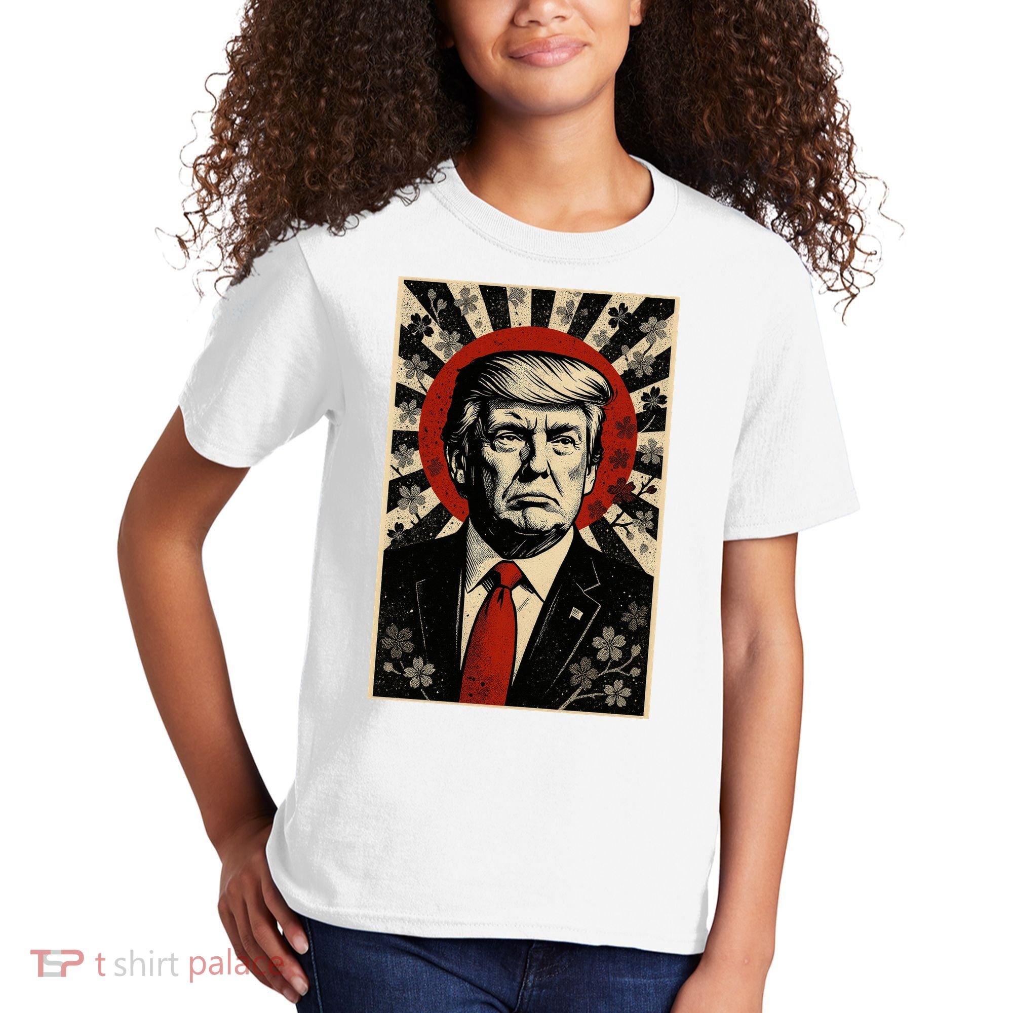 Donald Trump Rising Sun Power Cherry Blossom Propaganda Kids T-Shirt