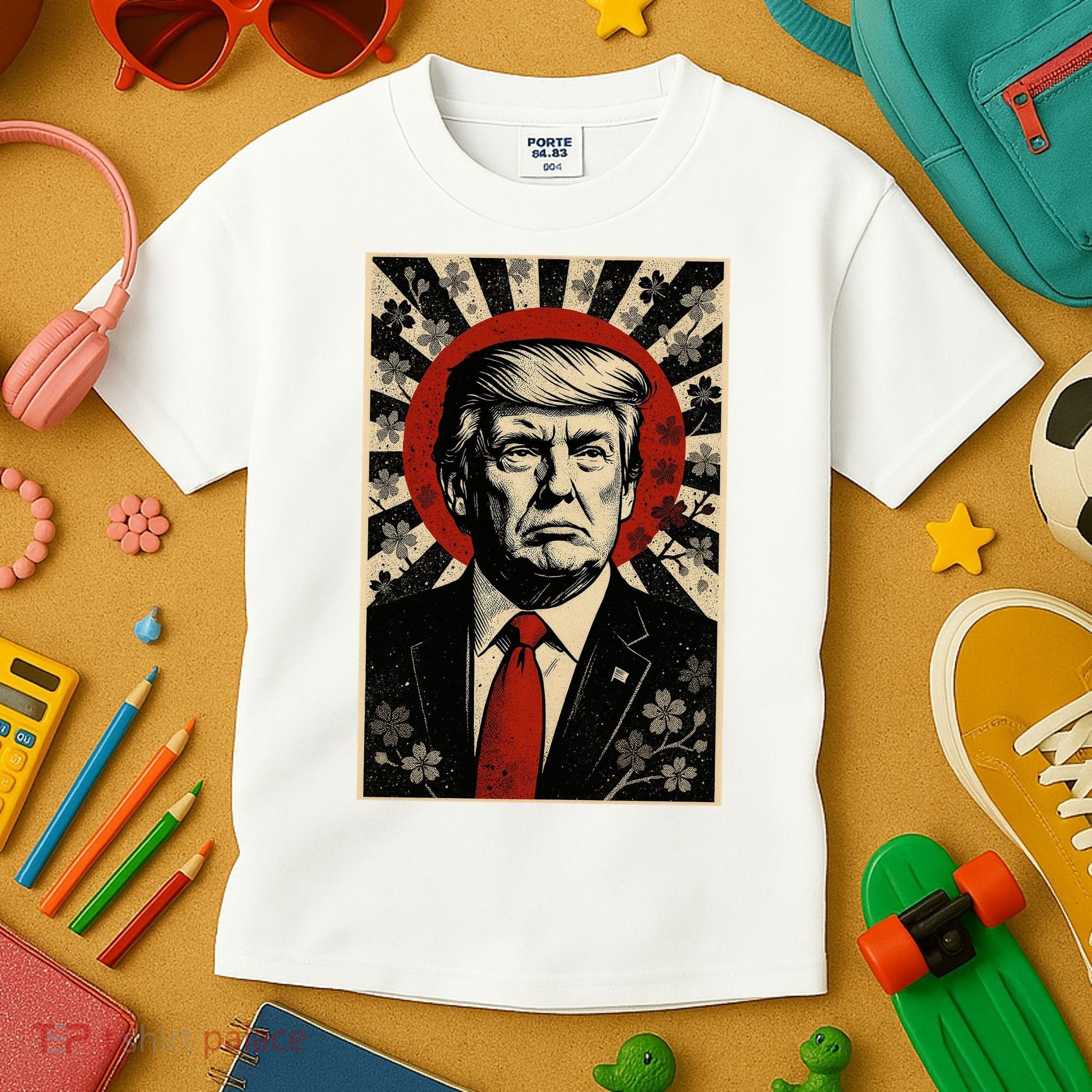 Donald Trump Rising Sun Power Cherry Blossom Propaganda Kids T-Shirt