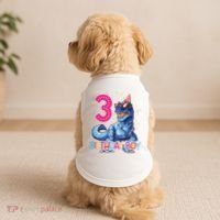Dinosaur T Rex 3 Year Old 3rd Birthday Doggie Tank thumb 2