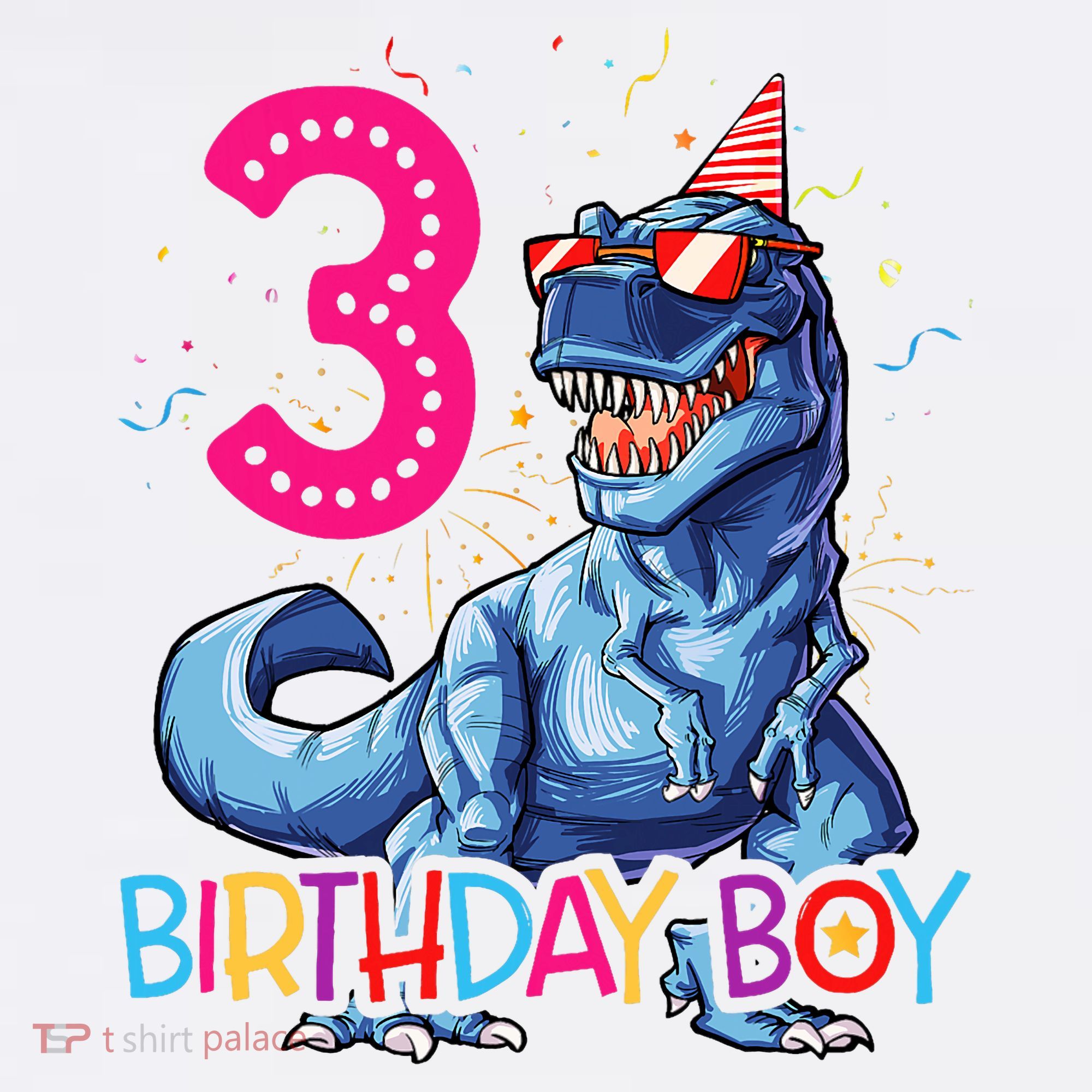 Dinosaur T Rex 3 Year Old 3rd Birthday Doggie Tank