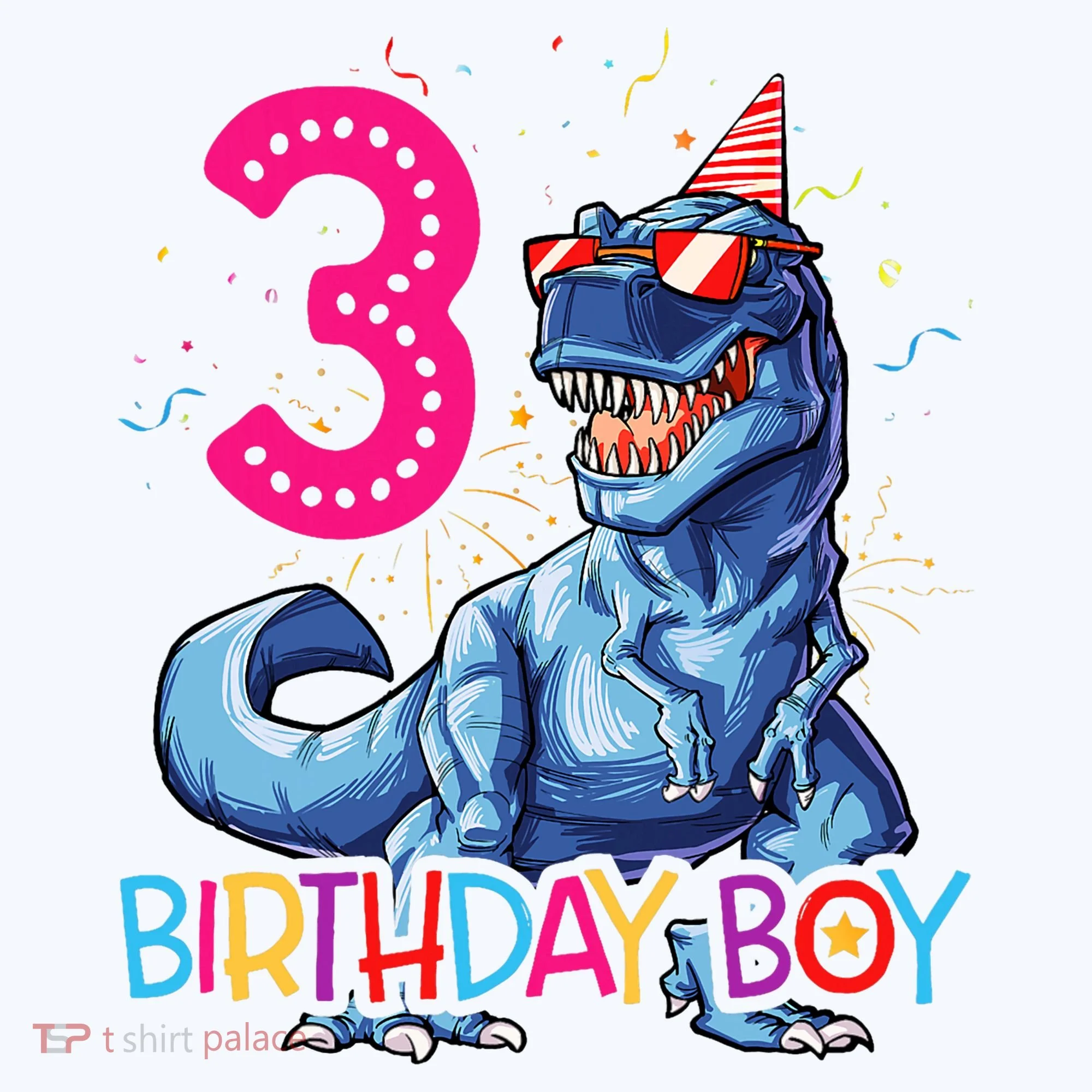 Dinosaur T Rex 3 Year Old 3rd Birthday Doggie Tank