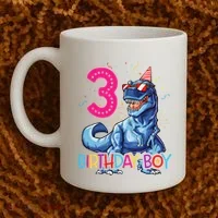 Dinosaur T Rex 3 Year Old 3rd Birthday Coffee Mug thumb 2
