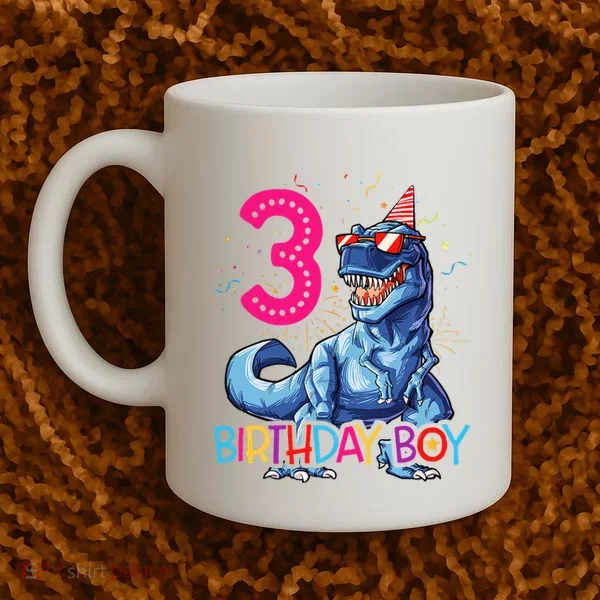 Dinosaur T Rex 3 Year Old 3rd Birthday Coffee Mug