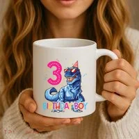 Dinosaur T Rex 3 Year Old 3rd Birthday Coffee Mug thumb 3
