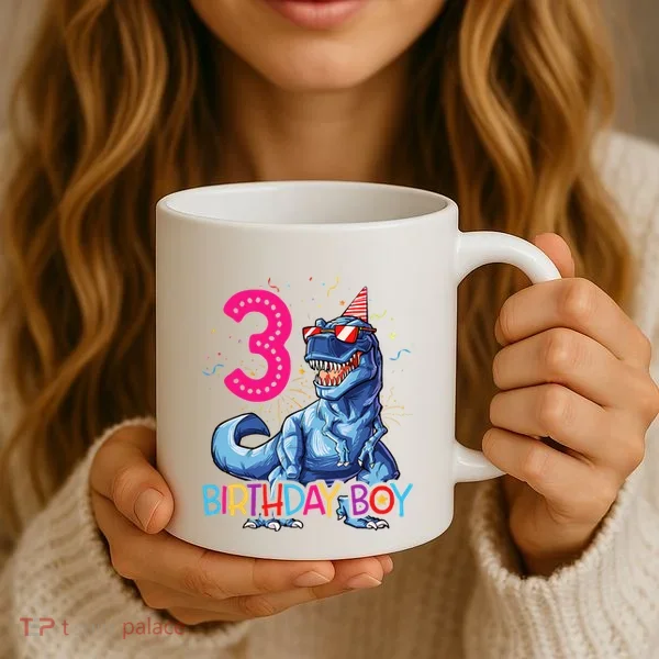 Dinosaur T Rex 3 Year Old 3rd Birthday Coffee Mug