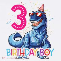 Dinosaur T Rex 3 Year Old 3rd Birthday Mousepad thumb 1