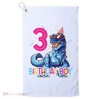 Dinosaur T Rex 3 Year Old 3rd Birthday Golf Towel thumb 0