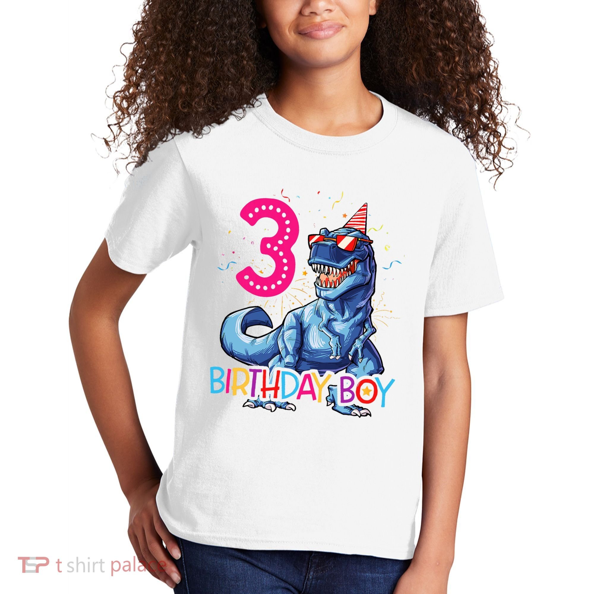 Dinosaur T Rex 3 Year Old 3rd Birthday Kids T-Shirt