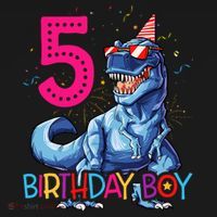 Dinosaur T Rex 5 Year Old 5th Birthday Backpack thumb 2