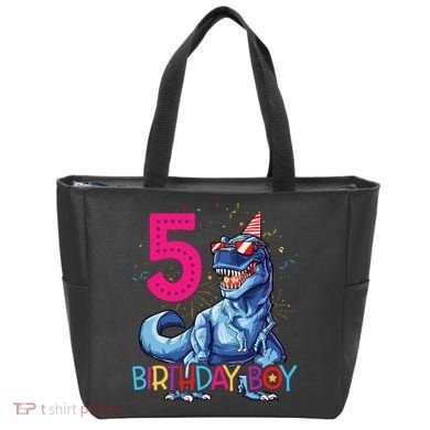 Dinosaur T Rex 5 Year Old 5th Birthday Tote Bag