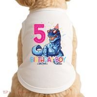 Dinosaur T Rex 5 Year Old 5th Birthday Doggie Tank thumb 0