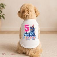 Dinosaur T Rex 5 Year Old 5th Birthday Doggie Tank thumb 2