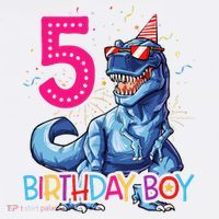 Dinosaur T Rex 5 Year Old 5th Birthday Ornament thumb 1