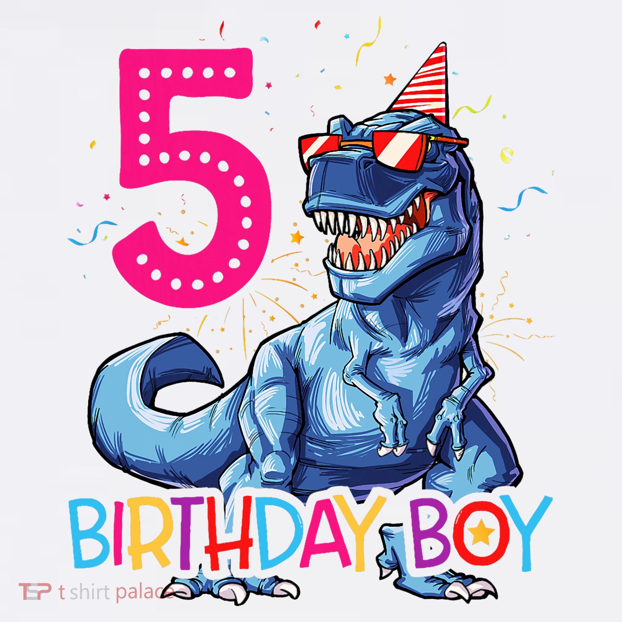 Dinosaur T Rex 5 Year Old 5th Birthday Ornament