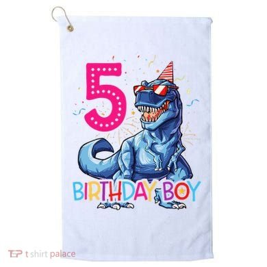 Dinosaur T Rex 5 Year Old 5th Birthday Golf Towel