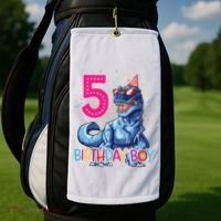 Dinosaur T Rex 5 Year Old 5th Birthday Golf Towel thumb 2