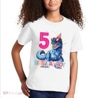 Dinosaur T Rex 5 Year Old 5th Birthday Kids T-Shirt thumb 2