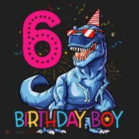 Dinosaur T Rex 6 Year Old 6th Birthday Women's Sweatshirt thumb 2