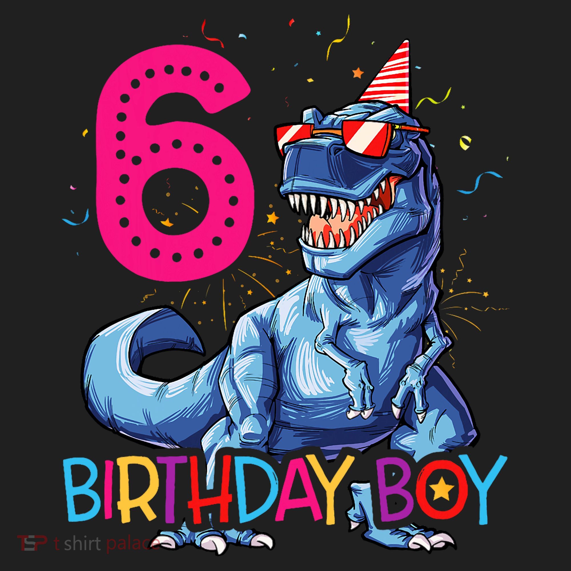Dinosaur T Rex 6 Year Old 6th Birthday Women's Sweatshirt