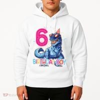 Dinosaur T Rex 6 Year Old 6th Birthday Hoodie thumb 2