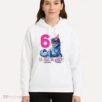 Dinosaur T Rex 6 Year Old 6th Birthday Hoodie thumb 5