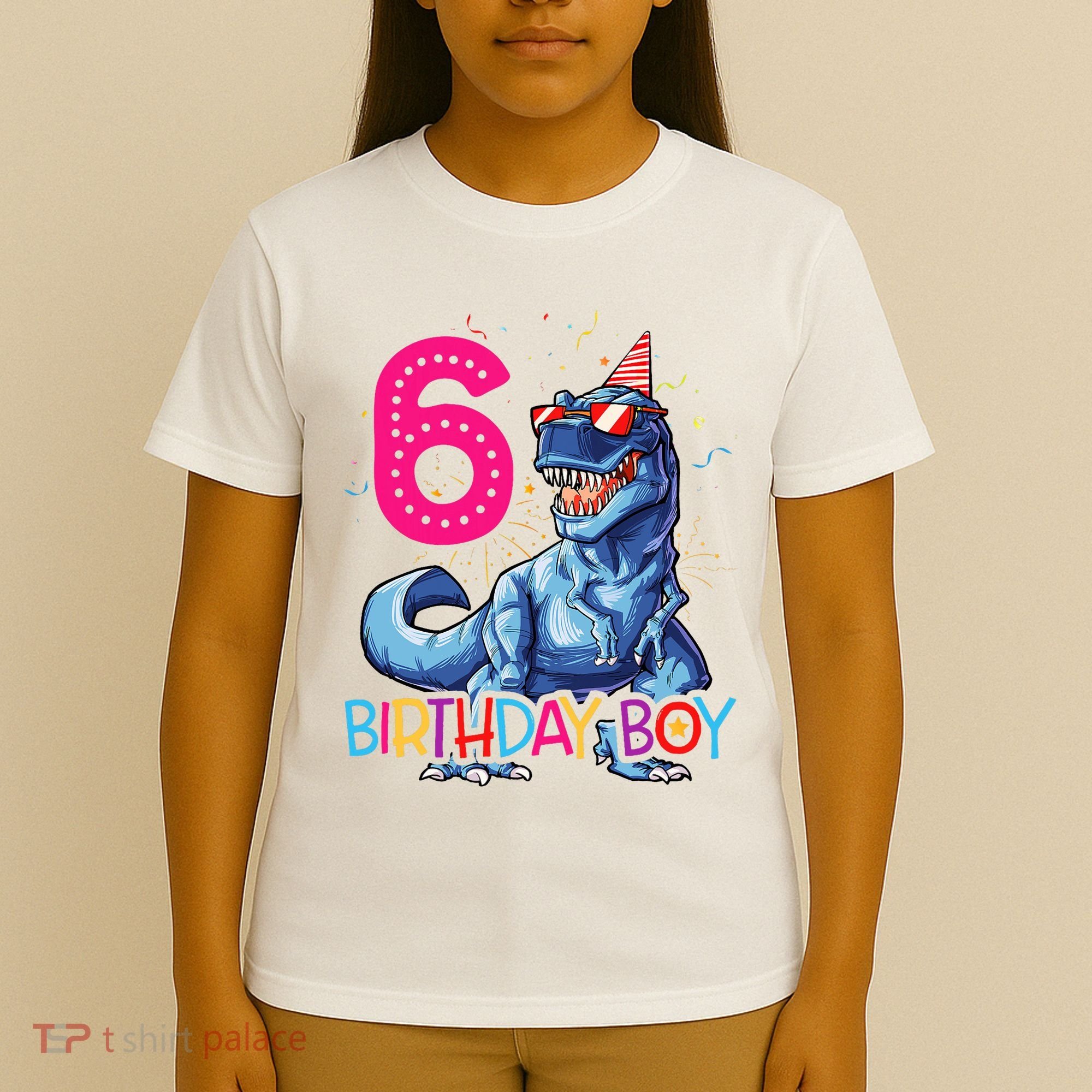Dinosaur T Rex 6 Year Old 6th Birthday T-Shirt
