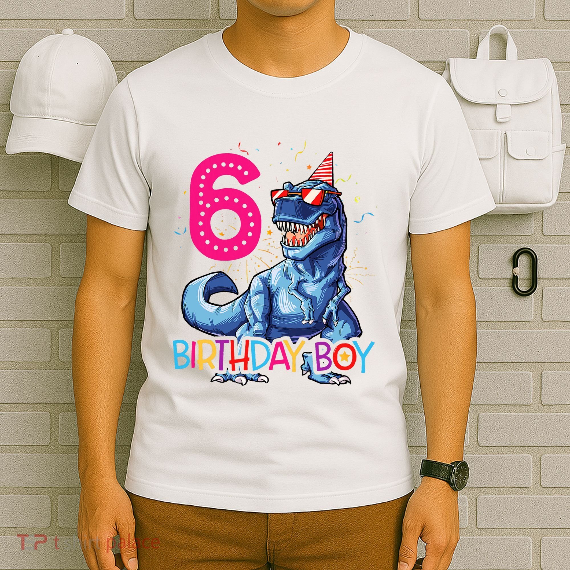 Dinosaur T Rex 6 Year Old 6th Birthday T-Shirt