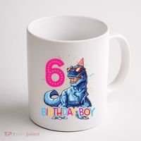 Dinosaur T Rex 6 Year Old 6th Birthday Coffee Mug thumb 1