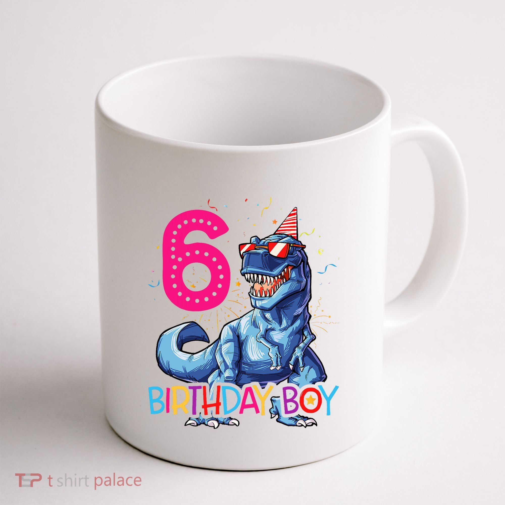 Dinosaur T Rex 6 Year Old 6th Birthday Coffee Mug