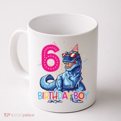 Dinosaur T Rex 6 Year Old 6th Birthday Coffee Mug