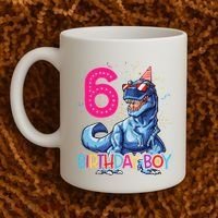 Dinosaur T Rex 6 Year Old 6th Birthday Coffee Mug thumb 2