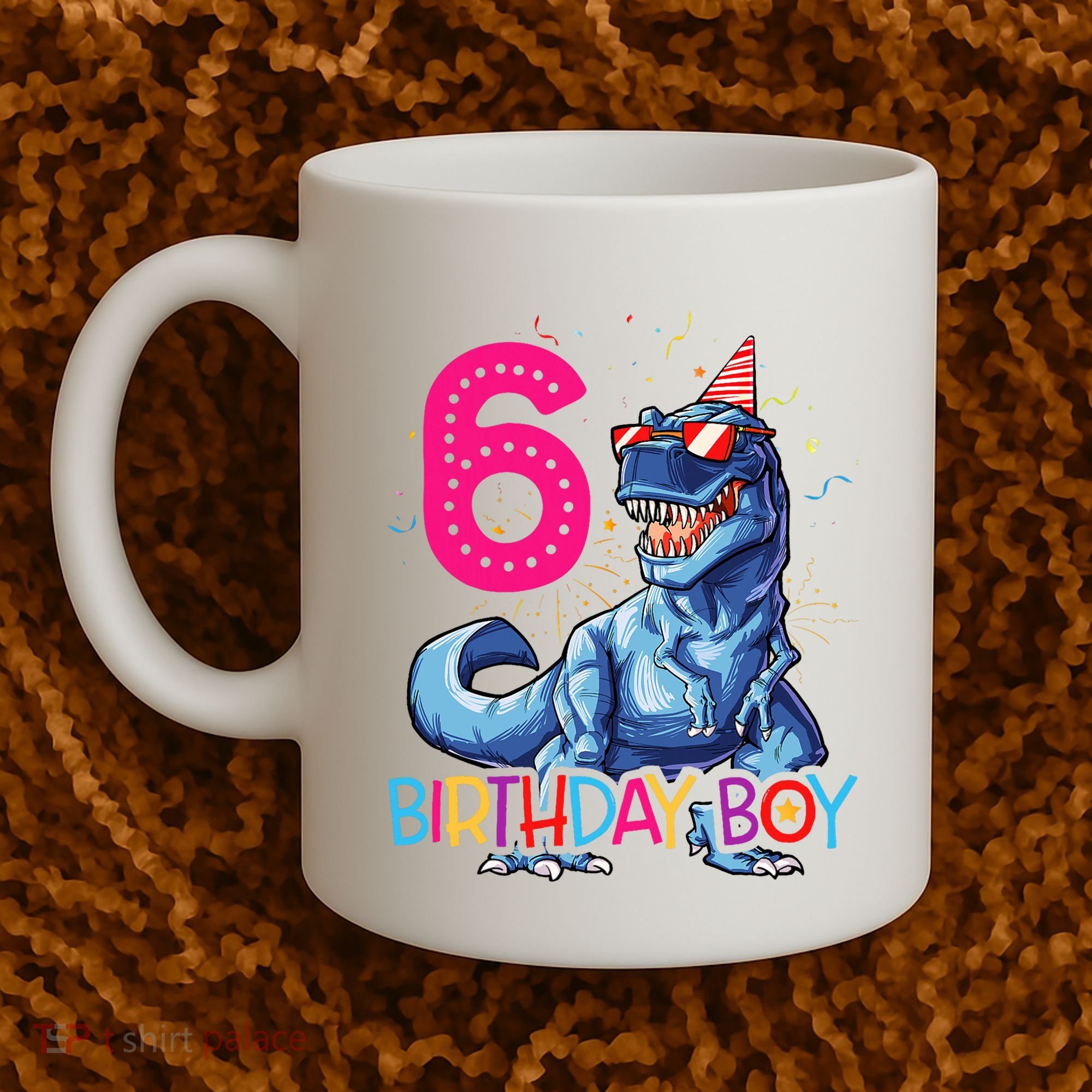 Dinosaur T Rex 6 Year Old 6th Birthday Coffee Mug