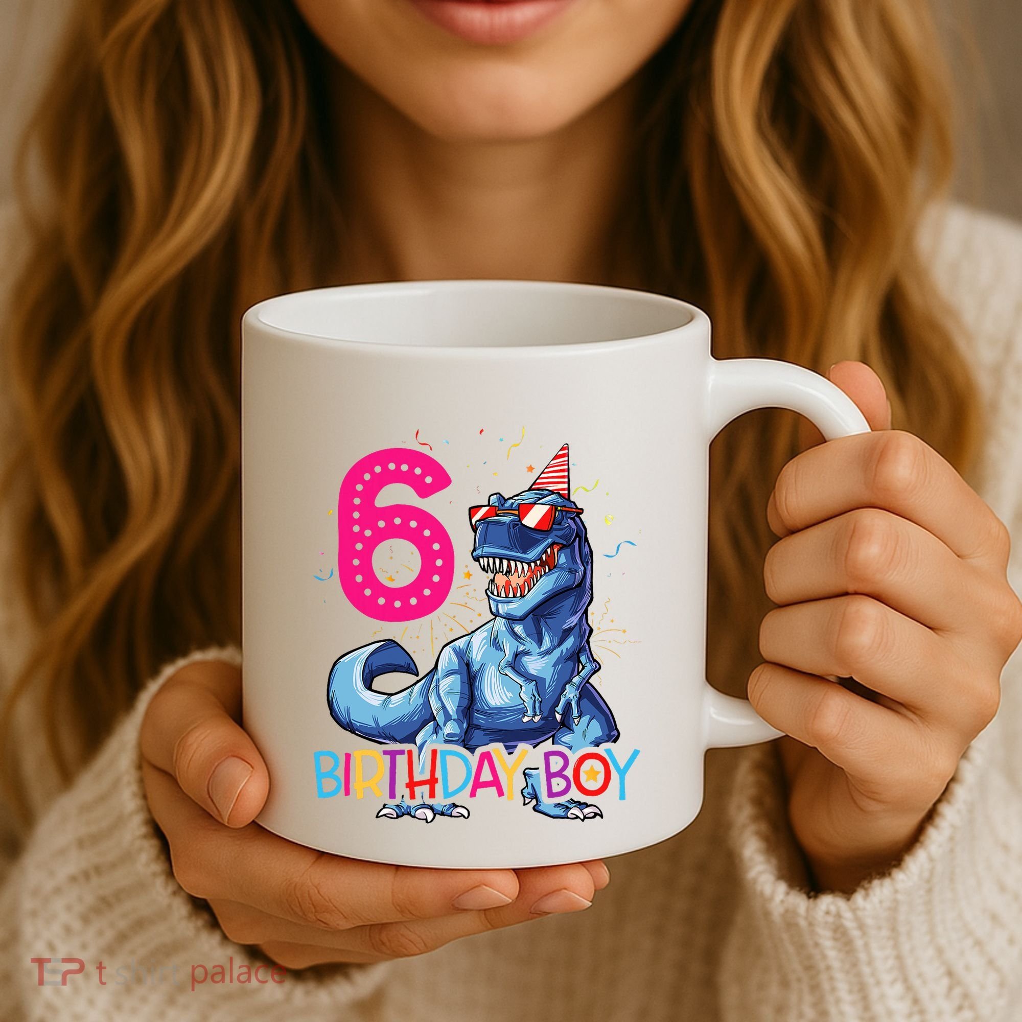 Dinosaur T Rex 6 Year Old 6th Birthday Coffee Mug