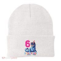 Dinosaur T Rex 6 Year Old 6th Birthday Beanie thumb 0