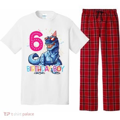 Dinosaur T Rex 6 Year Old 6th Birthday Pajama Set
