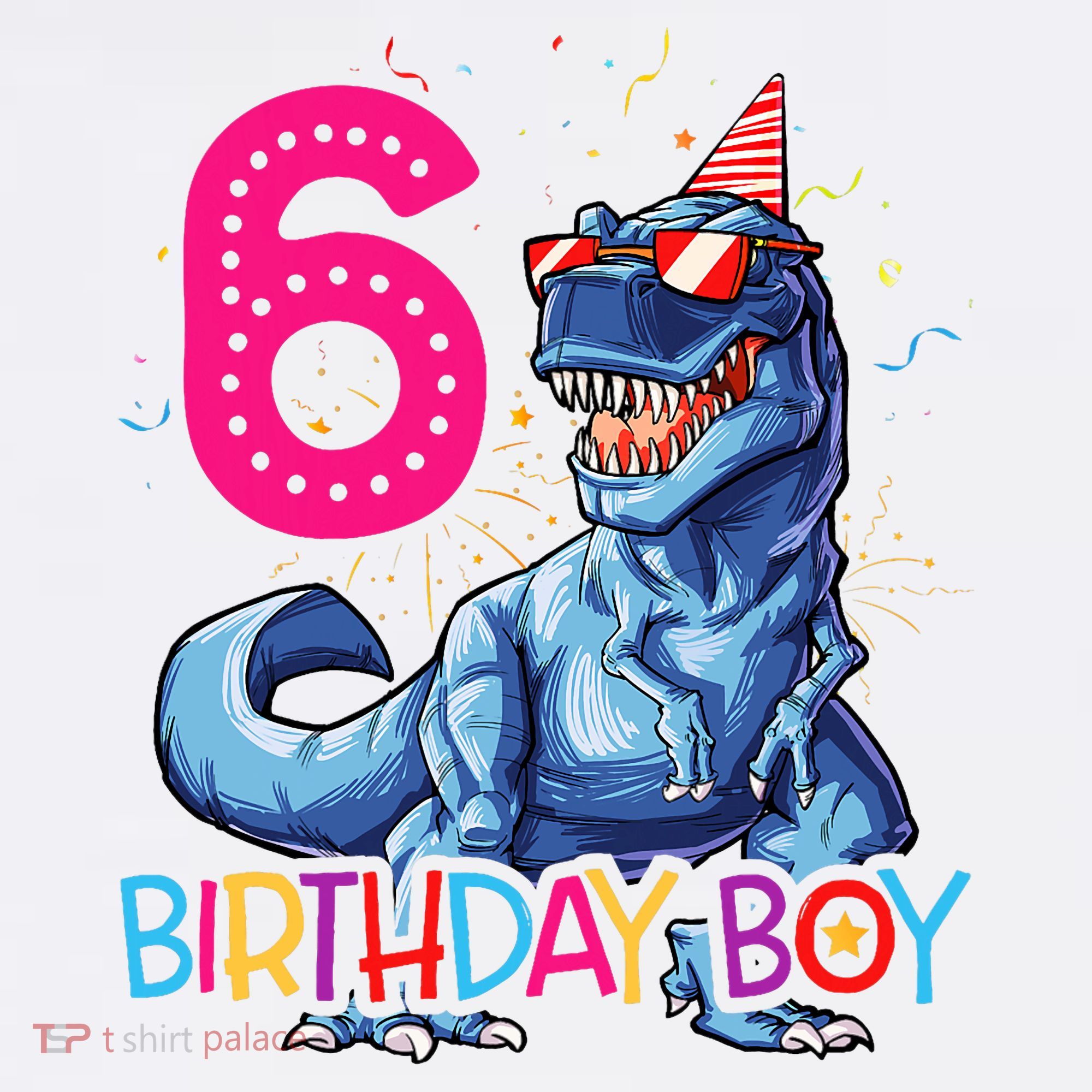 Dinosaur T Rex 6 Year Old 6th Birthday Women's Hoodie