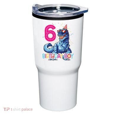 Dinosaur T Rex 6 Year Old 6th Birthday Tumbler