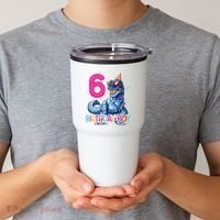Dinosaur T Rex 6 Year Old 6th Birthday Tumbler thumb 2