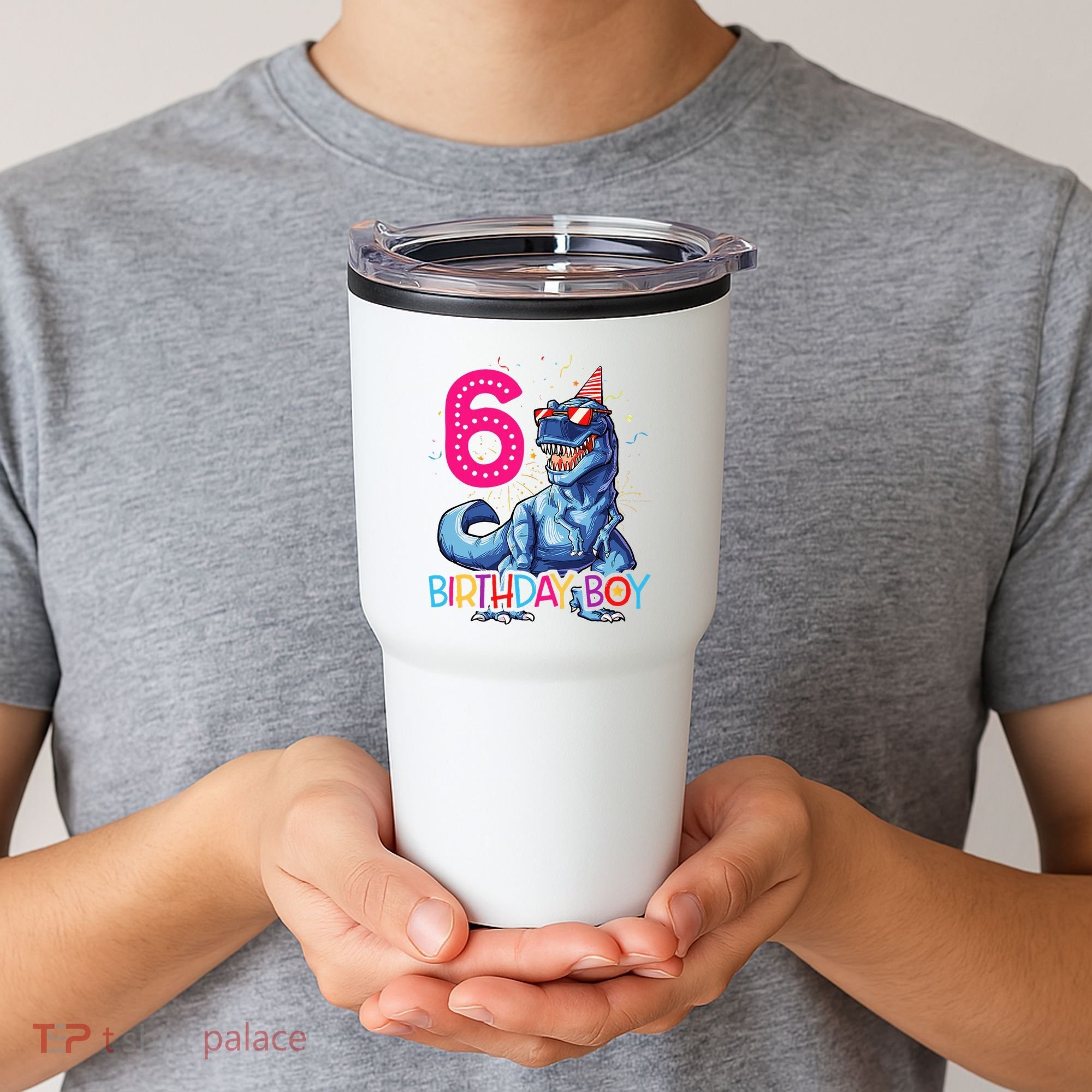 Dinosaur T Rex 6 Year Old 6th Birthday Tumbler