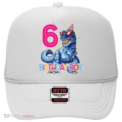 Dinosaur T Rex 6 Year Old 6th Birthday Hat