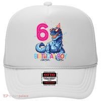 Dinosaur T Rex 6 Year Old 6th Birthday Hat thumb 0