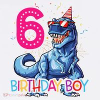 Dinosaur T Rex 6 Year Old 6th Birthday Hat thumb 2