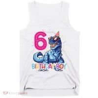 Dinosaur T Rex 6 Year Old 6th Birthday Tank Top thumb 0