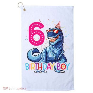 Dinosaur T Rex 6 Year Old 6th Birthday Golf Towel