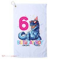 Dinosaur T Rex 6 Year Old 6th Birthday Golf Towel thumb 0