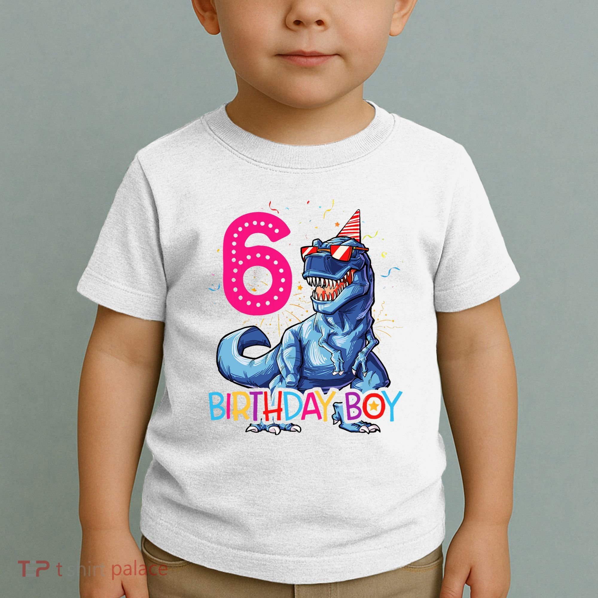 Dinosaur T Rex 6 Year Old 6th Birthday Toddler T-Shirt